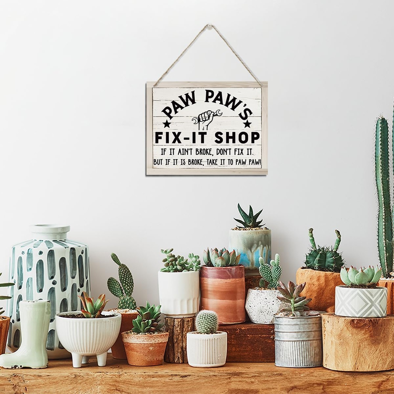 Paw Paw Gifts, Paw Paw Wooden Sign for Father’s Day, Rustic Hanging Wood Plaq…