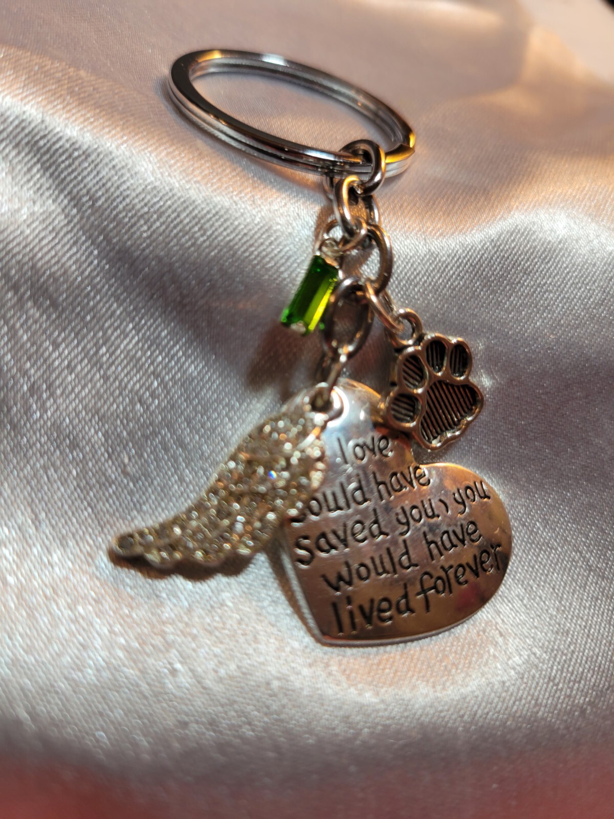 Loss of Pet Memorial Keychain Dog Cat Remembrance Jewelry Sympathy Key Ring Tag