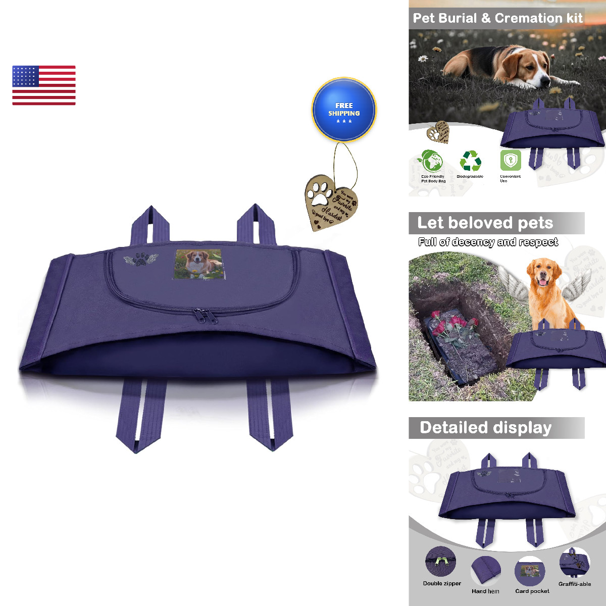 Lzhtime Pet Burial Eco Friendly Pet Body Bag Suitable For All Kinds Of Pets Pet