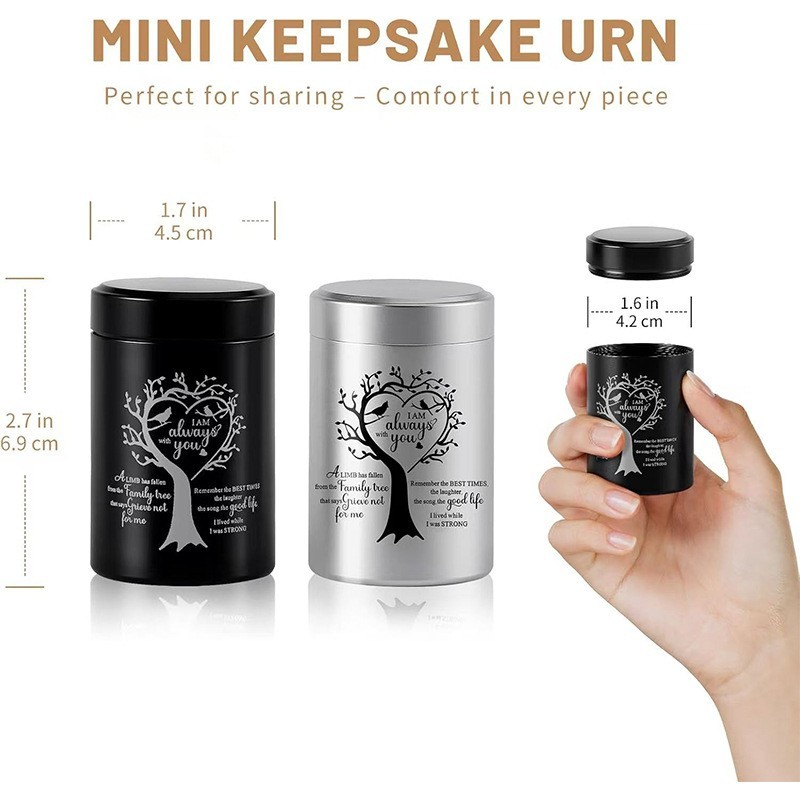 Pet Memorial Urn Aluminum Alloy Dog Cat Ashes Hair Storage Box Waterproof Funera