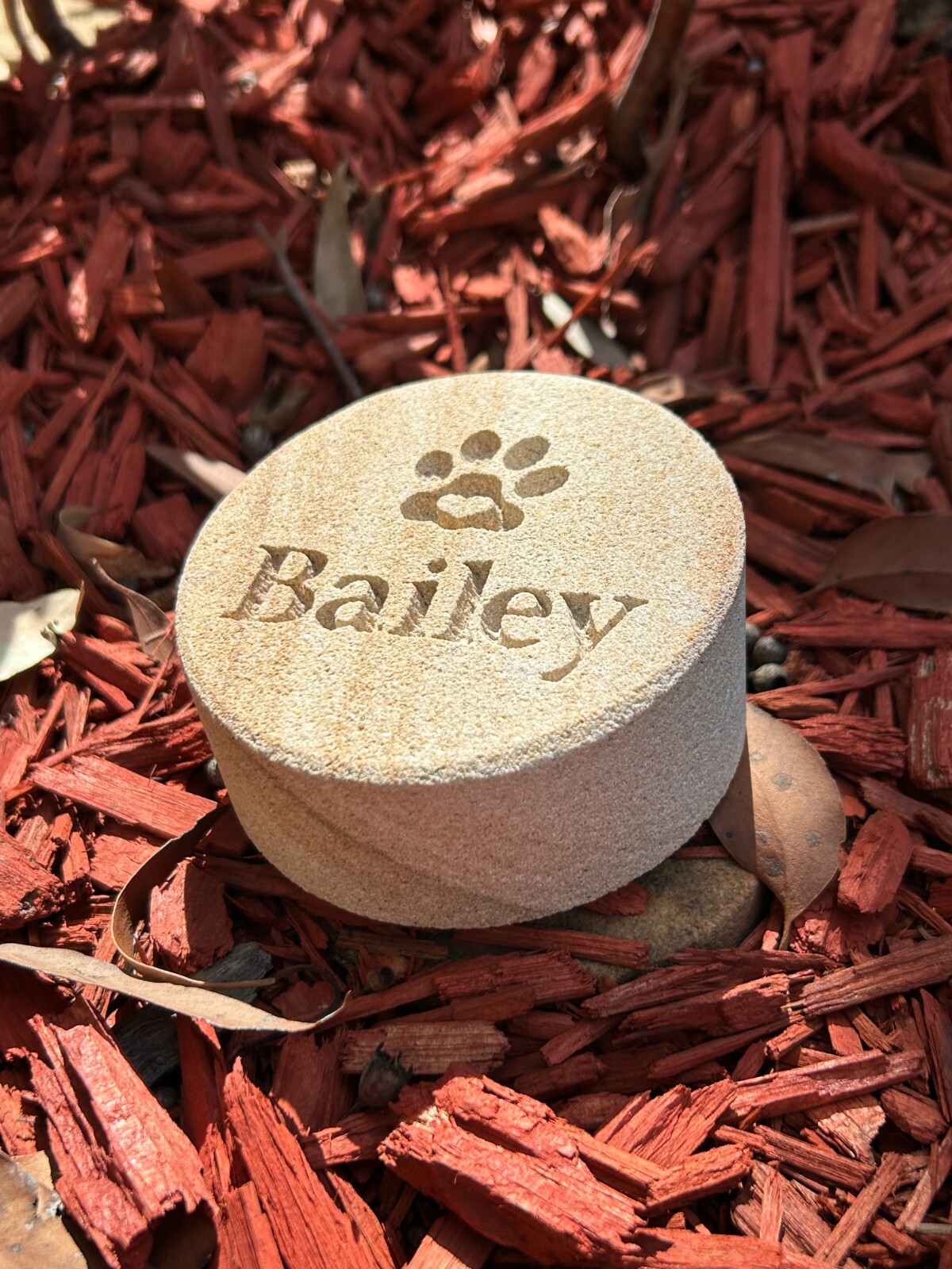 Memorial Keepsake for Pets Personalised Sand stone