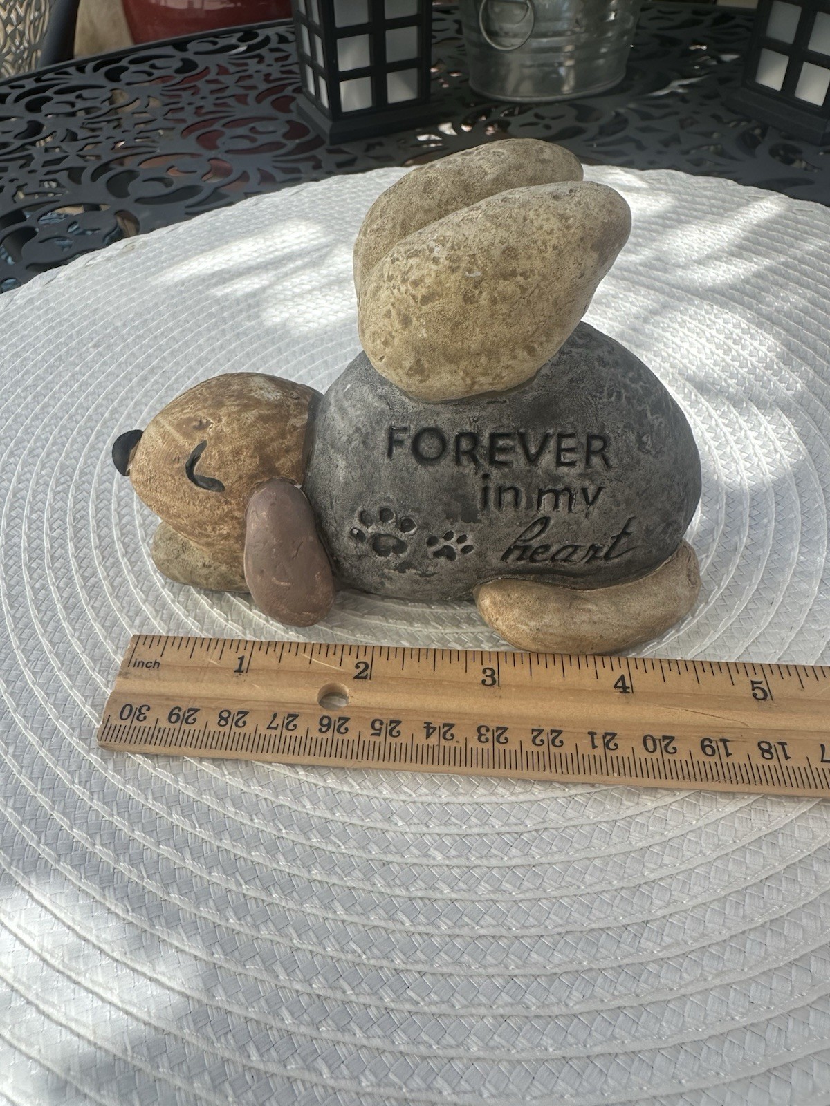 Forever In My Heart Keepsake Angel Dog Puppy Memorial Rock Grave Marker