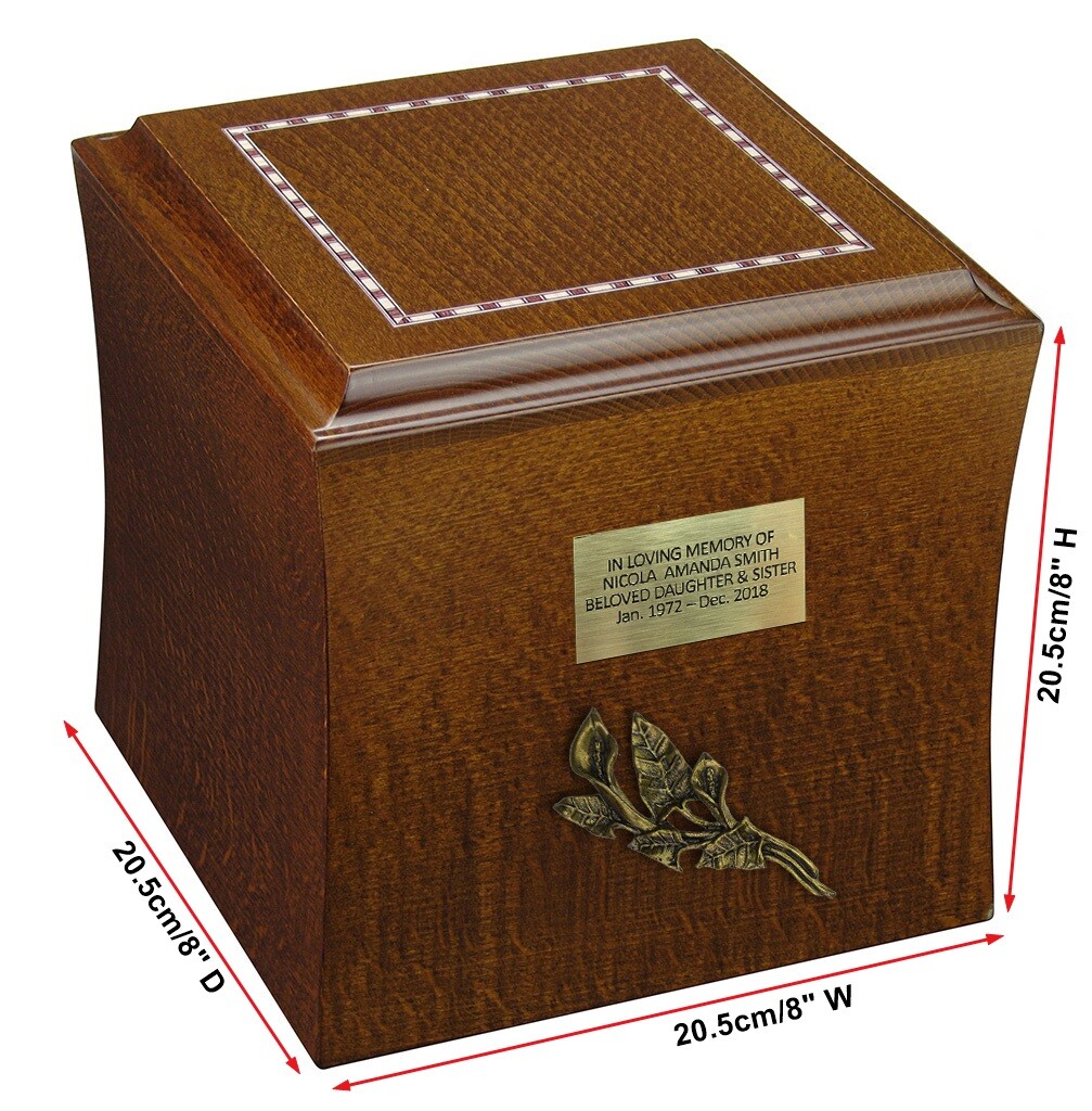 Classic Wooden Cremation Urn for Human / Pet Ashes -Display At Home burial Niche