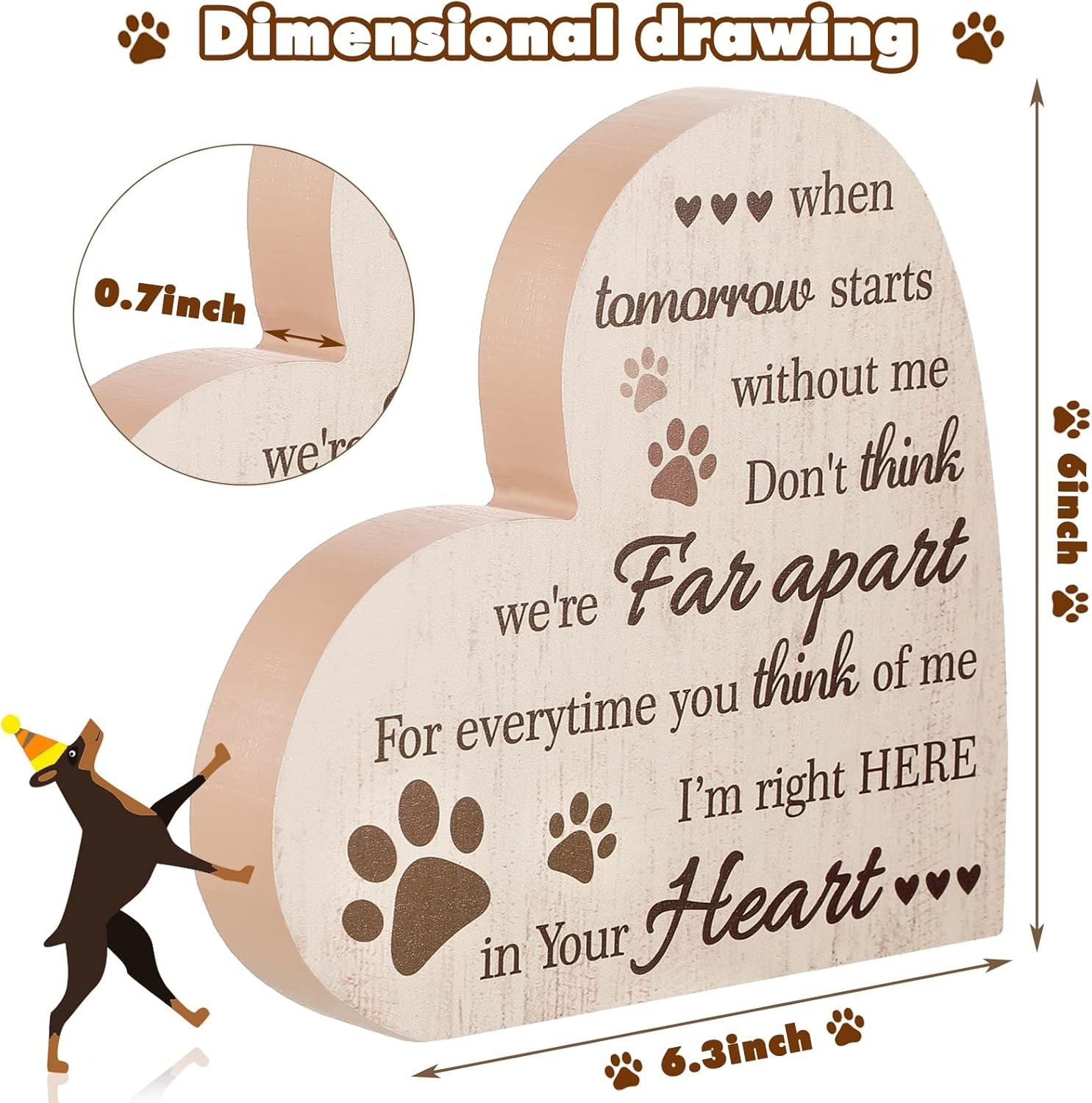 Love Lives On: Wooden Resin Dog & Cat Memorial Plaque for Heartfelt Remembrance