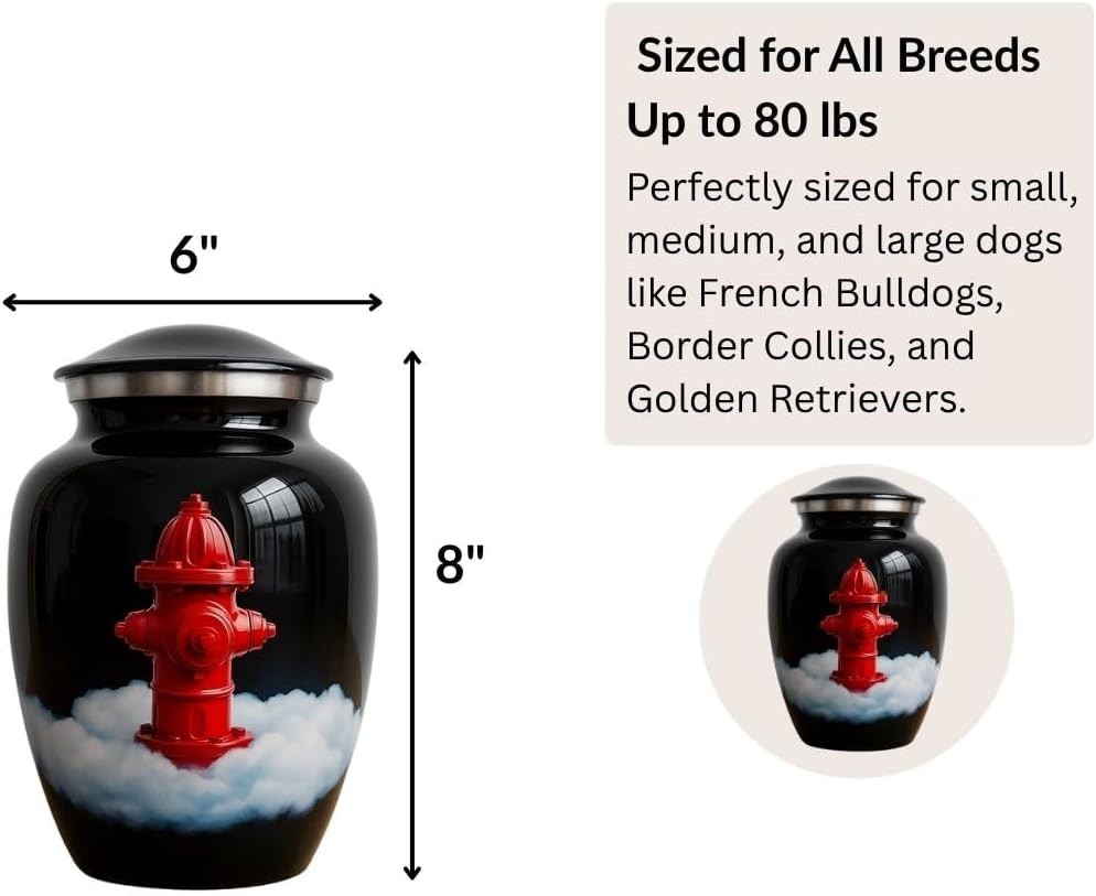 Dog Urn for Ashes For Dogs Up to 80 lbs – Red Fire Hydrant Urn