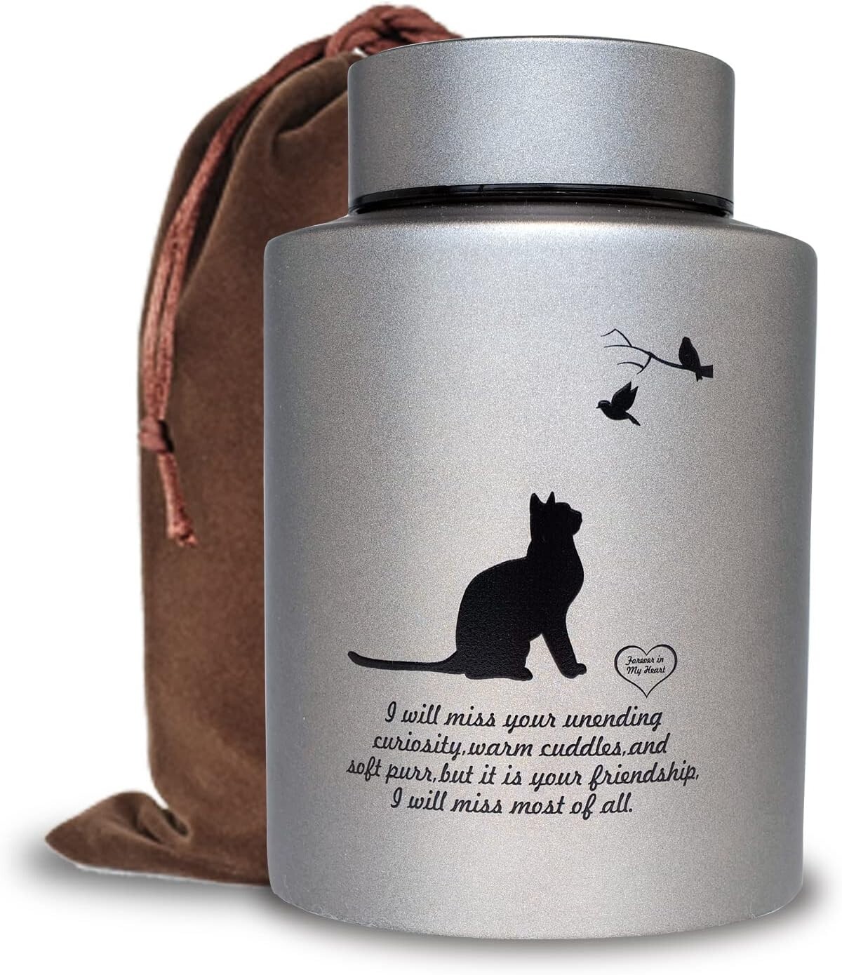 Premium Pet Cremation Urns – Cats Ashes – Up to 60 lbs – Elegant Gray
