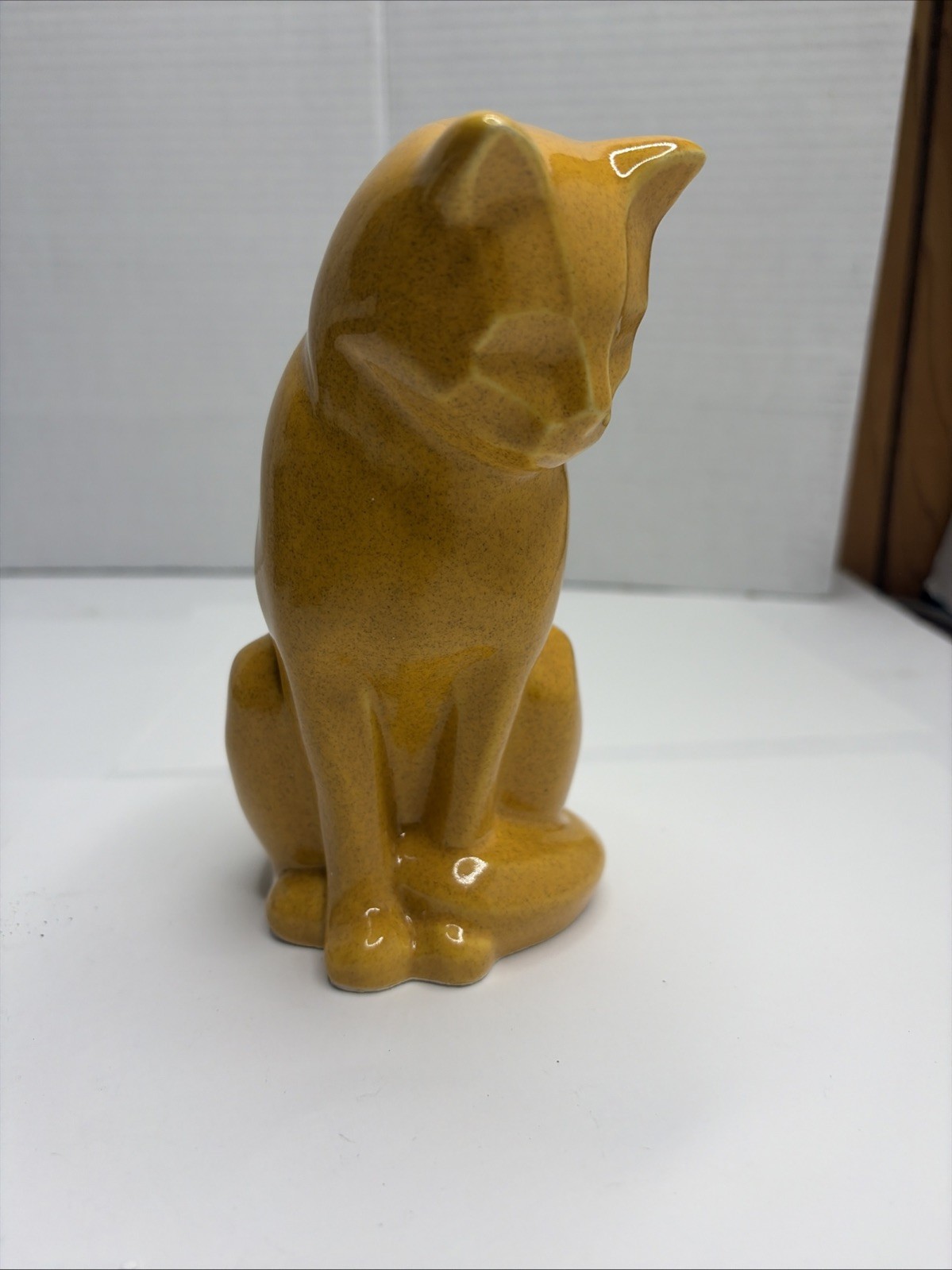 Neko Style Yellow Amber Ceramic Cat Urn Sitting Cat Urn For Ashes AE Stopper