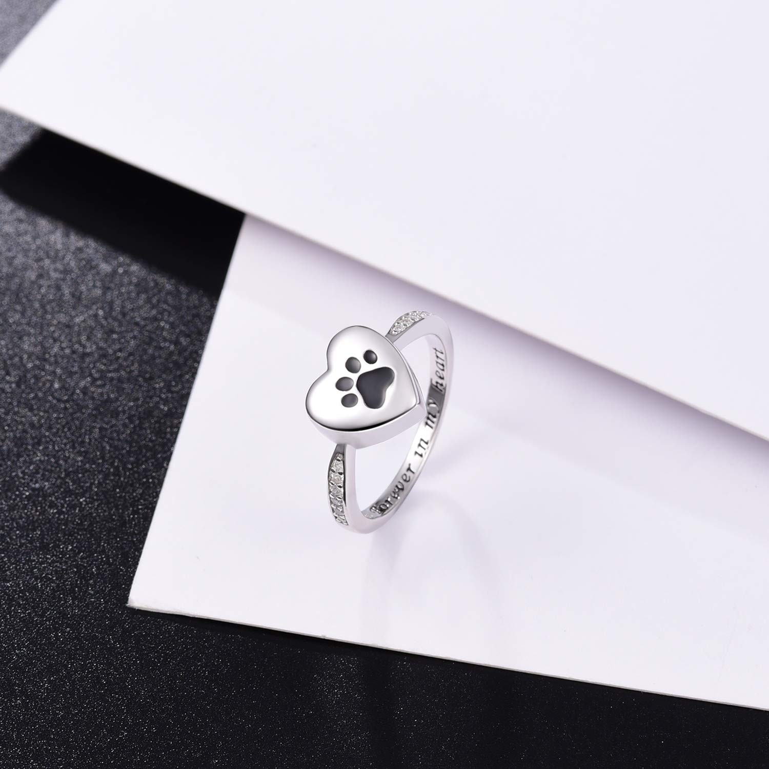 925 Sterling Silver Love Heart Urn Ring for pet Dog Cat’s Ashes Keepsake Memoria