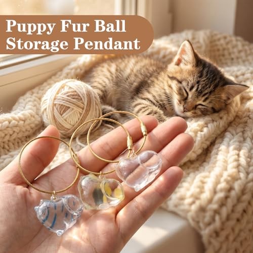 Xinjoduz 3 PCS Cat Hair Keepsake Bottles – Pet Hair Storage Keychain