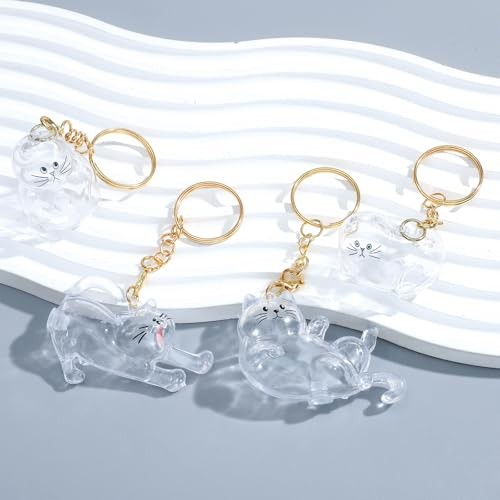 8 Pieces Pet Hair Keychain Cat Hair Keepsake Bottles Memorial Keychain White B