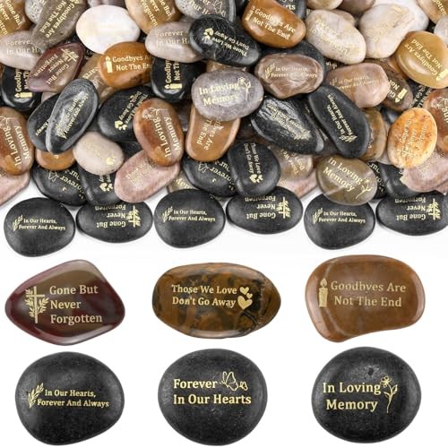 Pcs Memorial Stone 1.97 Inch Celebration of Life 1.97 inches 60 Deep Color