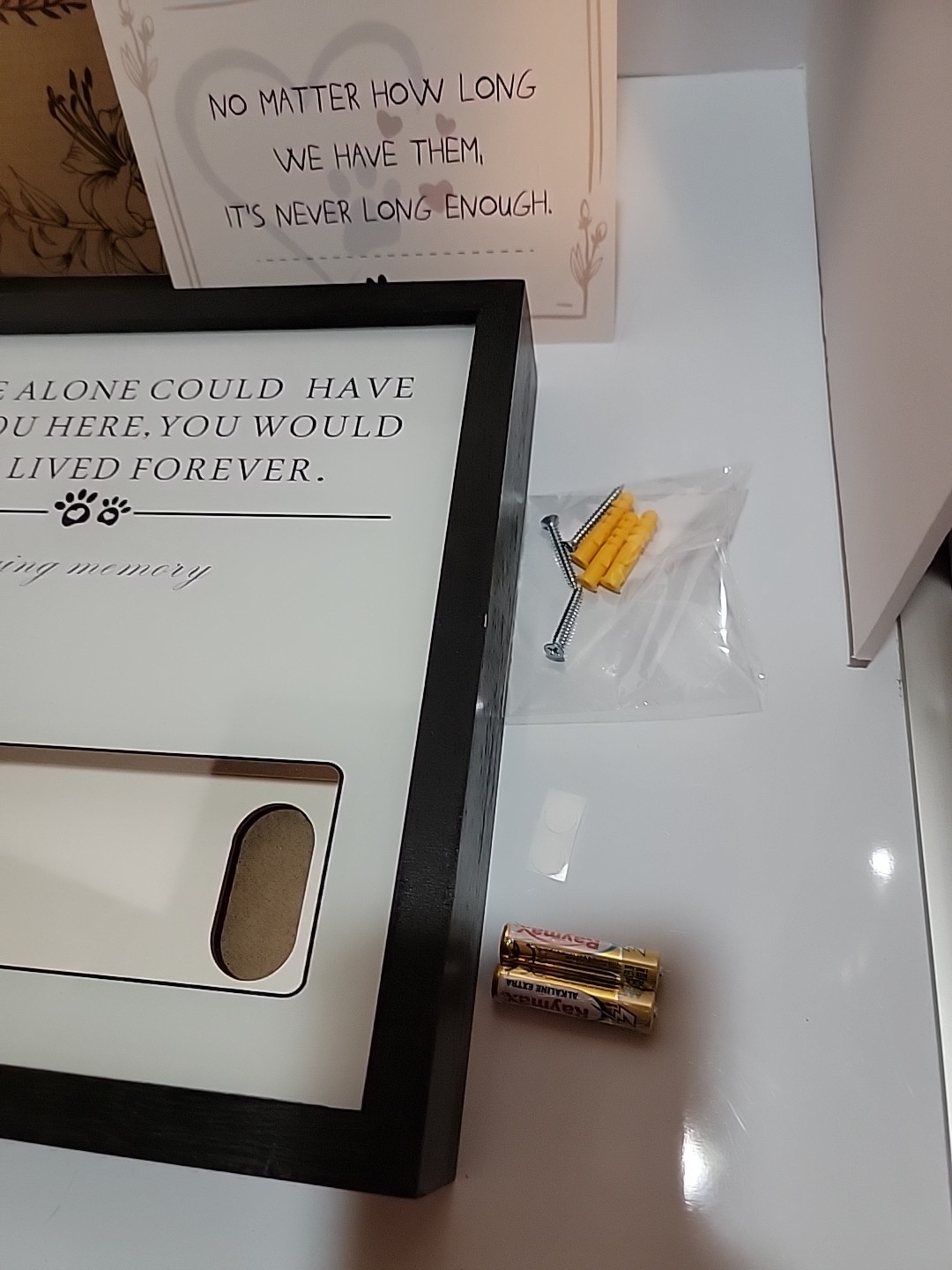 Pet Memorial Collar And Picture Frame Light Up Shadowbox Black Frame New Cat Dog