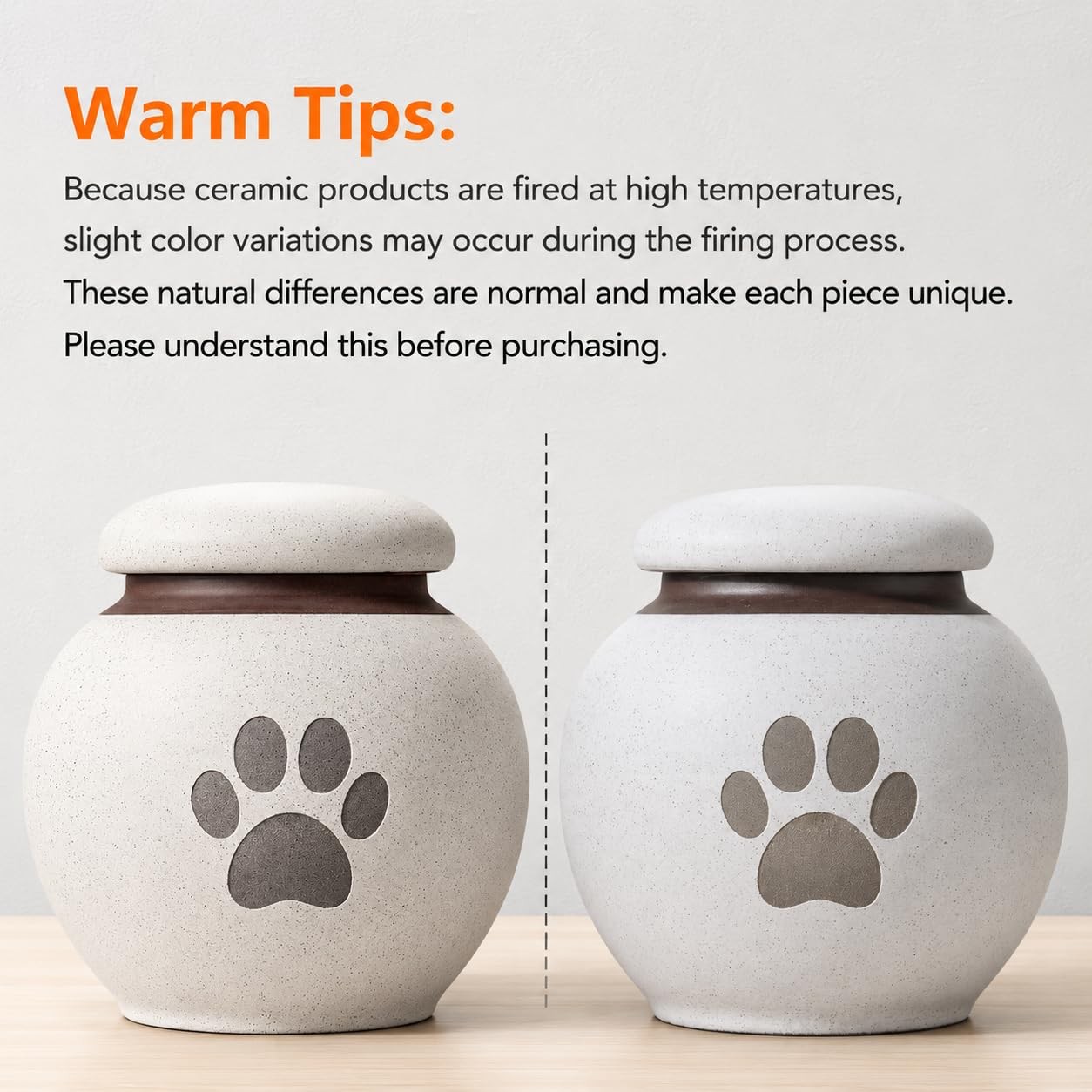 Small Pet Urn for Ashes, Dog and Cat Cremation Urn, White 4.1inch,