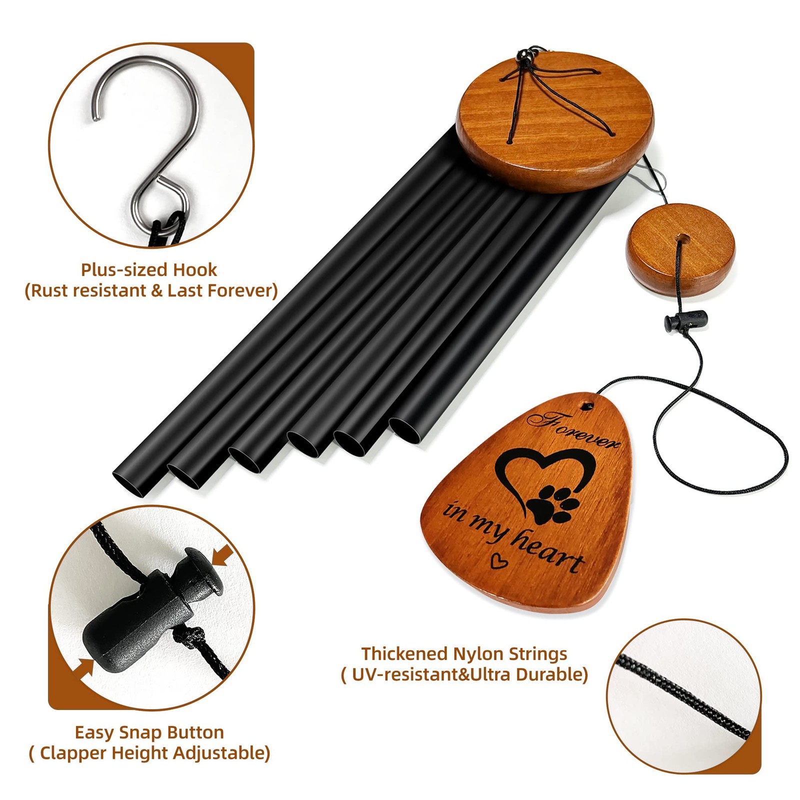 Pet Memorial Gifts Wind Chimes – Dog Cat Memorial Gift,Pet Lost Gifts,Bereave…