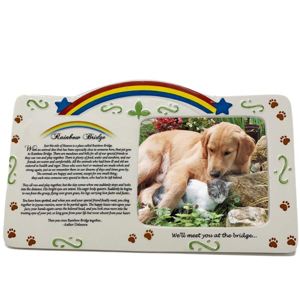 Pet Bereavement Photo Frame – Rainbow Bridge Poem Measures 10″W x 6″H – #2472