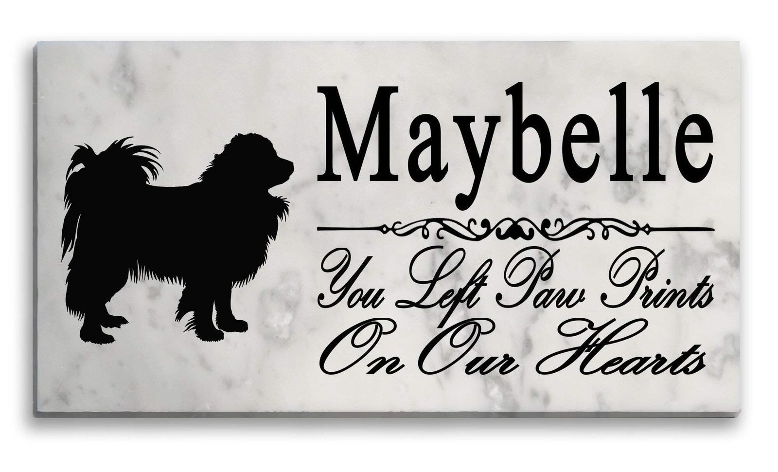 Papillon Memorial Stone Personalized Garden Plaque Grave Marker Outdoor or Indoo