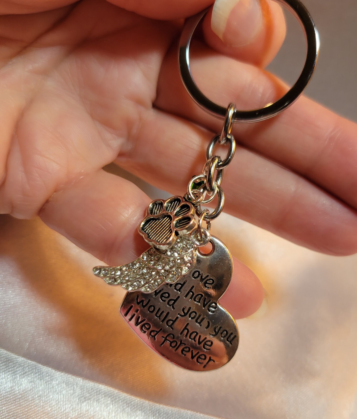 Loss of Pet Memorial Keychain Dog Cat Remembrance Jewelry Sympathy Key Ring Tag