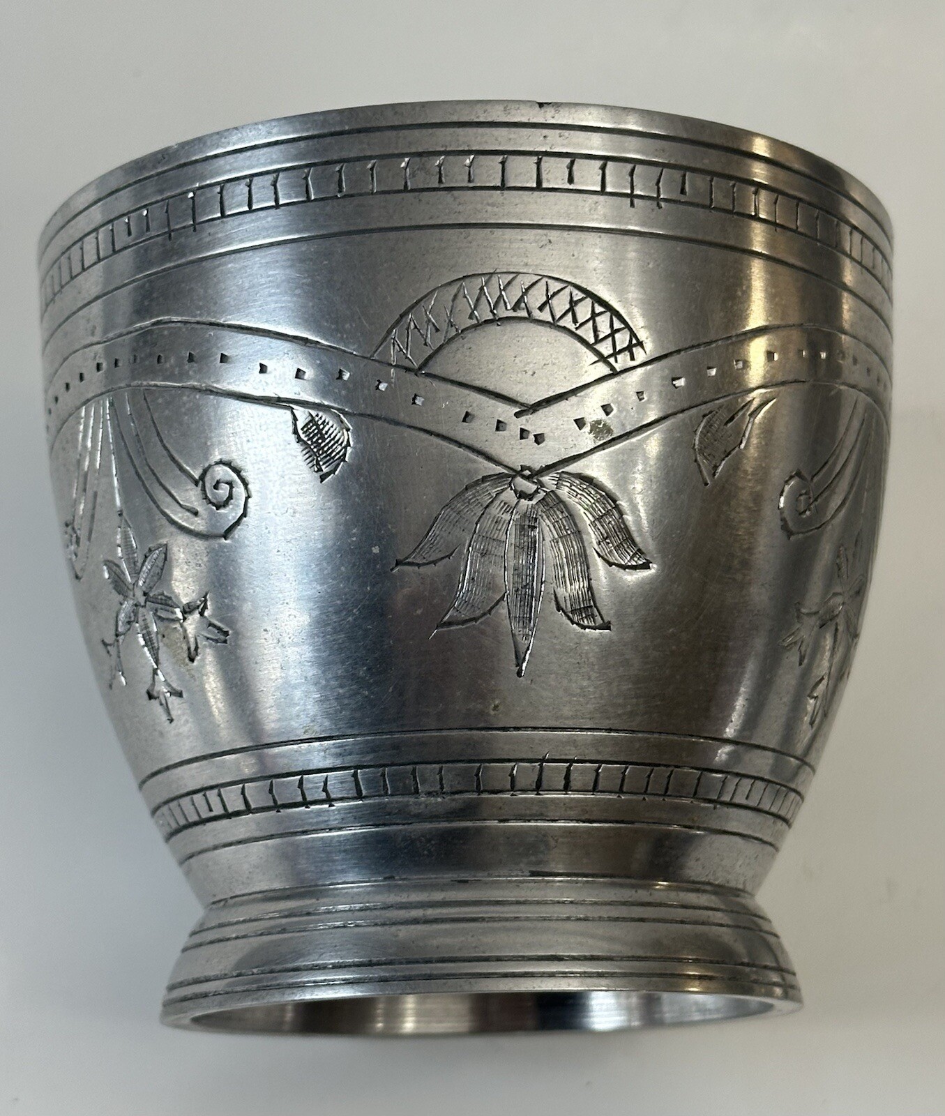 VINTAGE HAND CHASED URN SPUN ALUMINUM HAND MADE