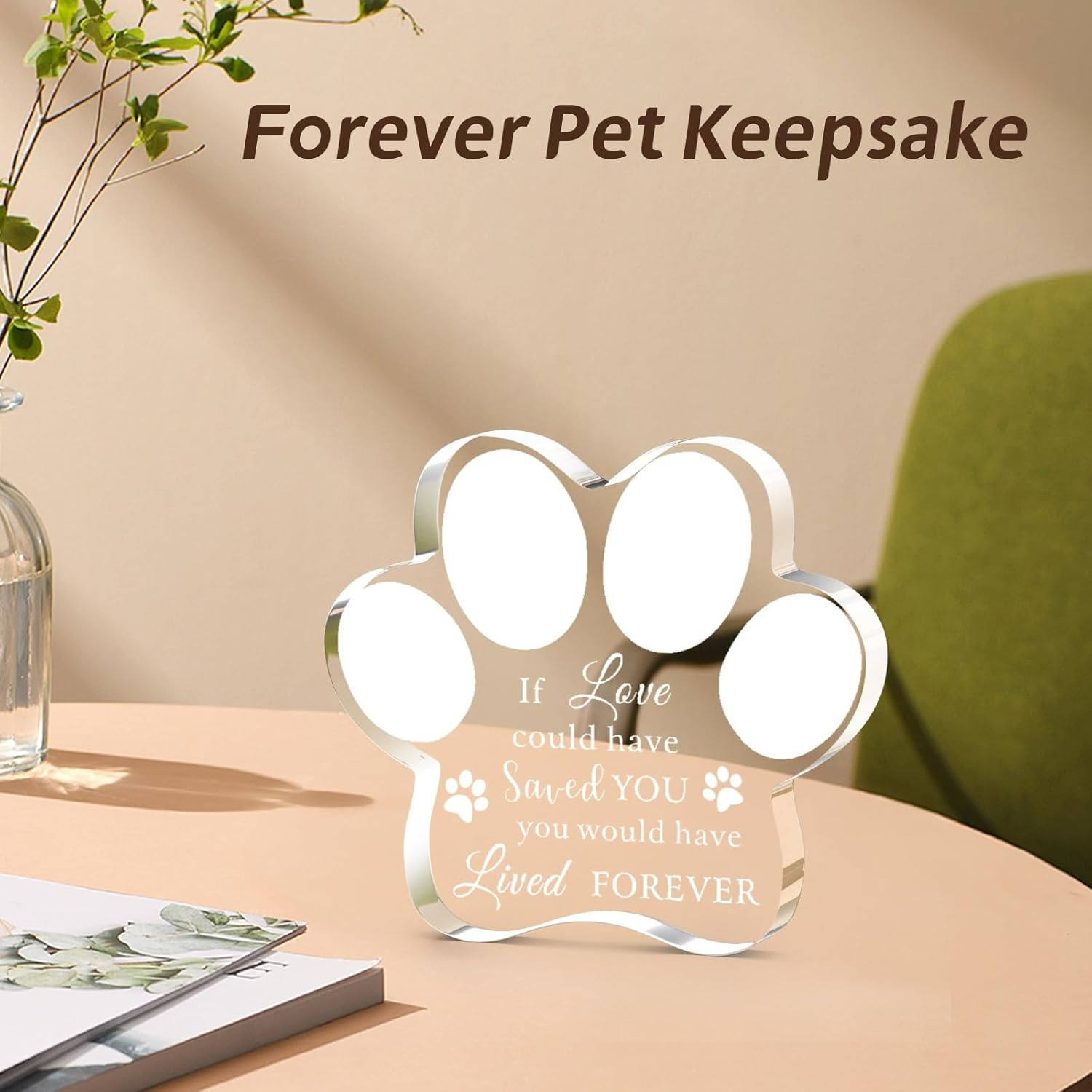 Pet Memorial Ornament Remembrance Gifts: Loss of Dog Cat Sympathy Gift Crystal C