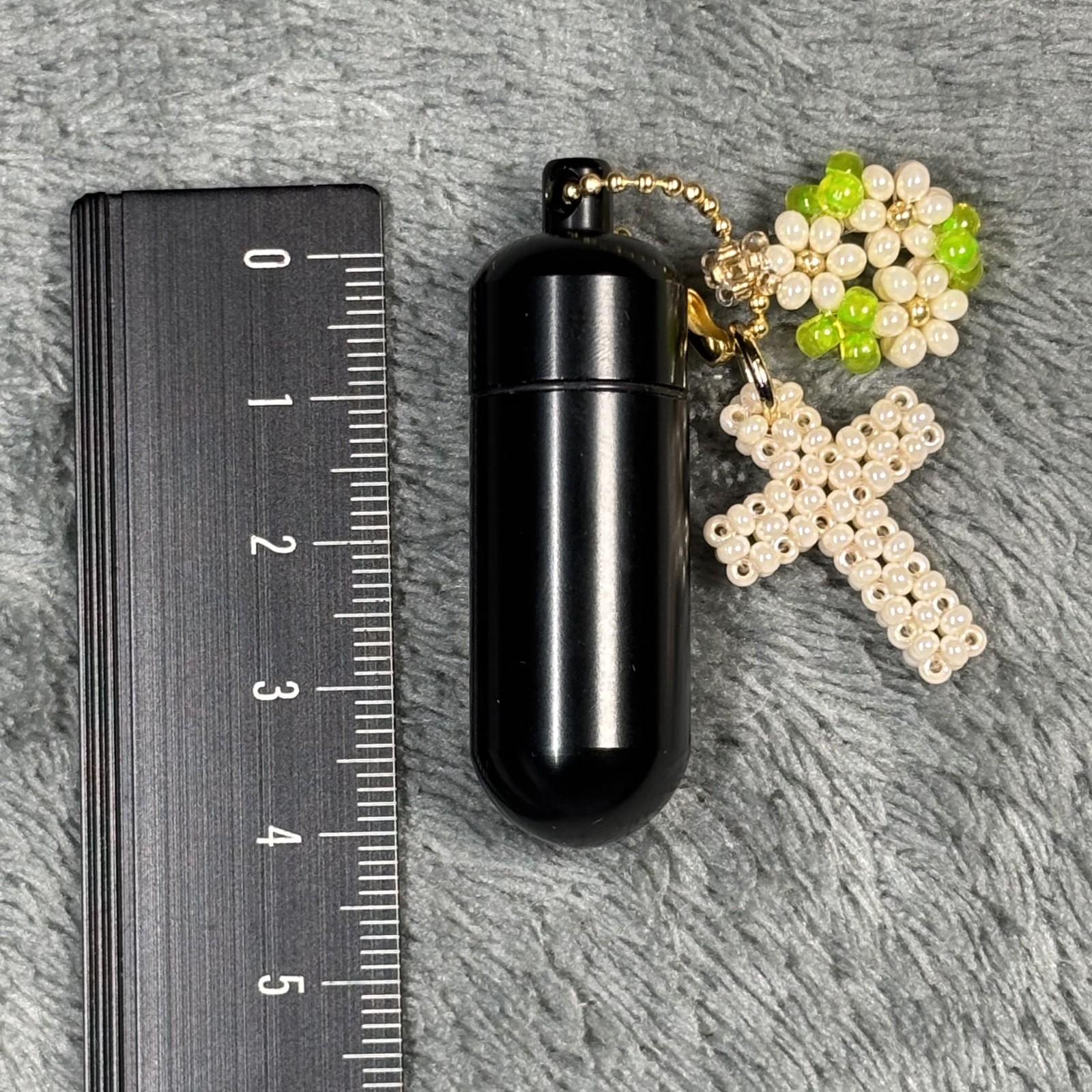 Cremation Ashes Keychain – Cremation Keepsake(beige cross and beige ornaments)