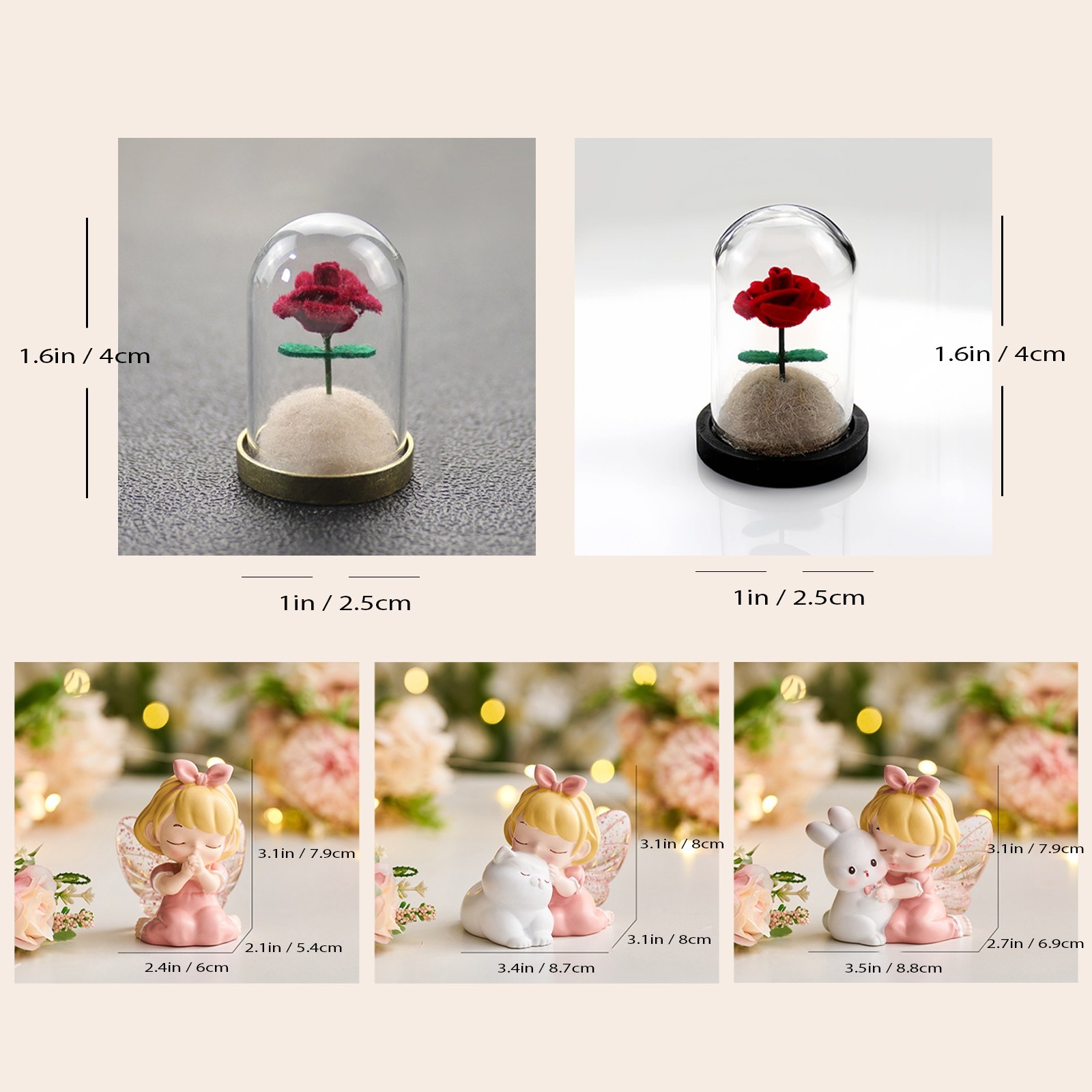 Pet Hair Memorial DIY Kit, Glass Keepsake & Paired with a Resin Angel Figurine