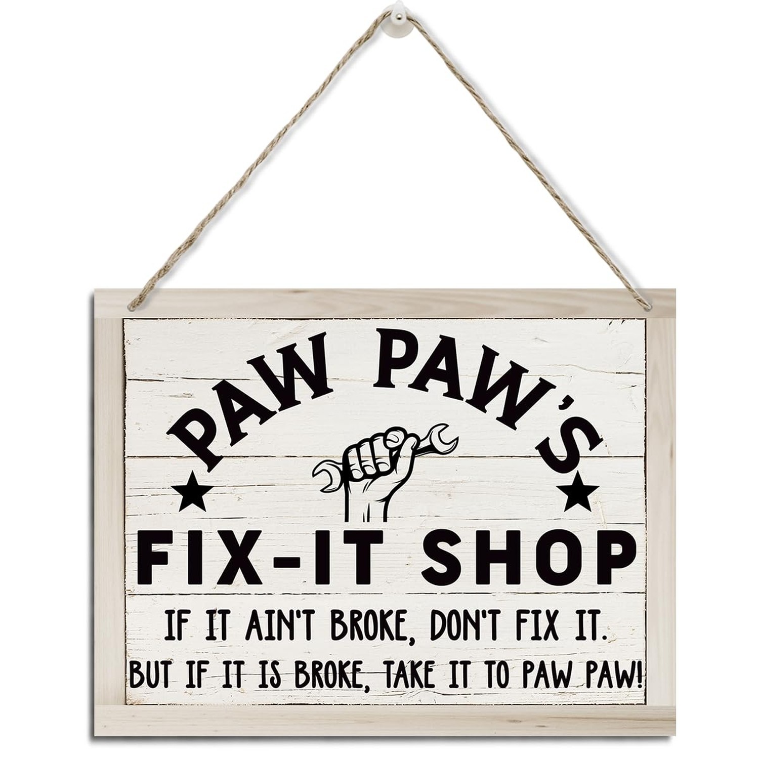 Paw Paw Gifts, Paw Paw Wooden Sign for Father’s Day, Rustic Hanging Wood Plaq…