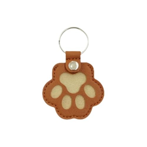 Pet Hair Keepsake Keychain – Memorial Gift for Cat & Dog, Cute Leather Paw