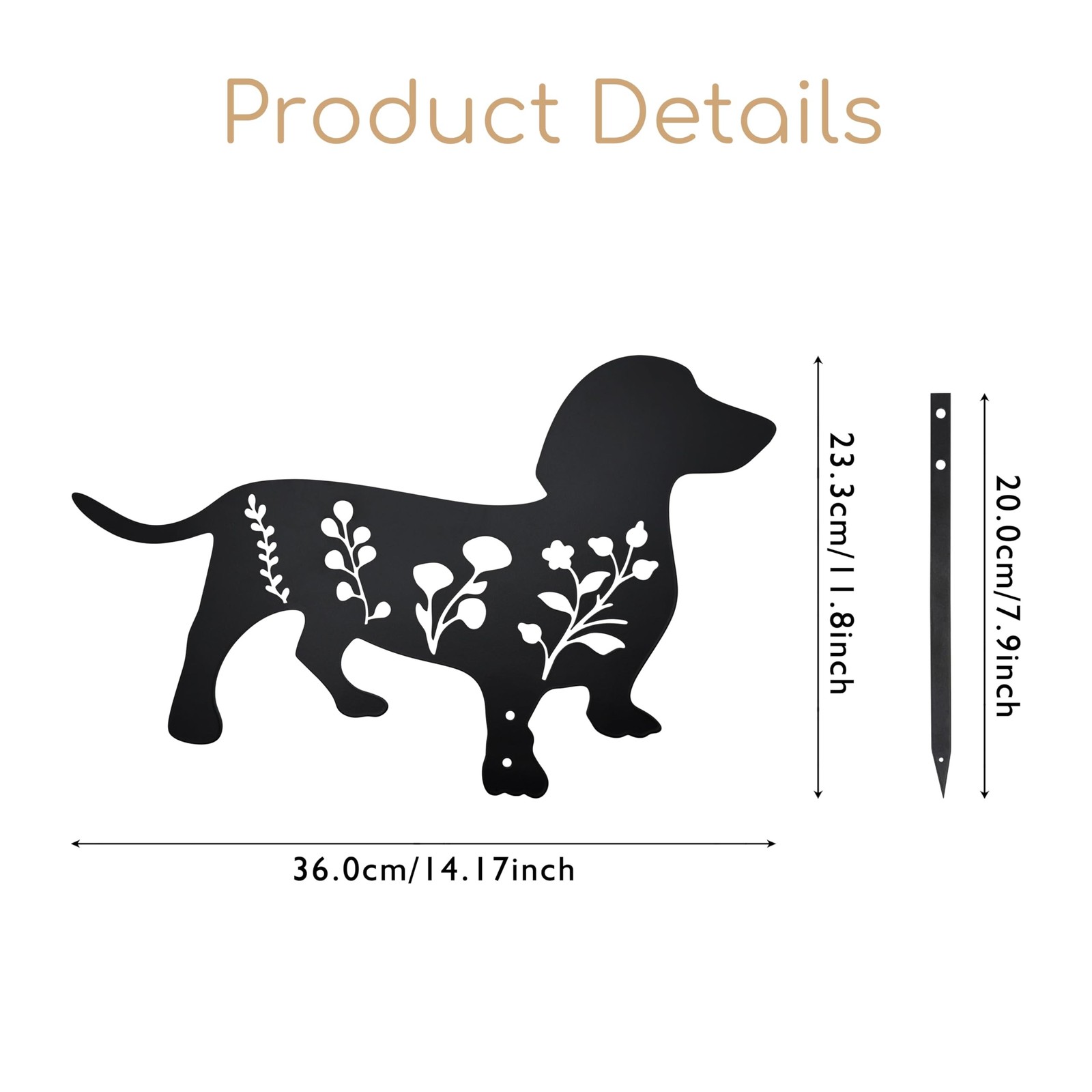 Dog Garden Stake – Unique Gift for Dog Lovers, Black Metal Outdoor Decor, Dur…