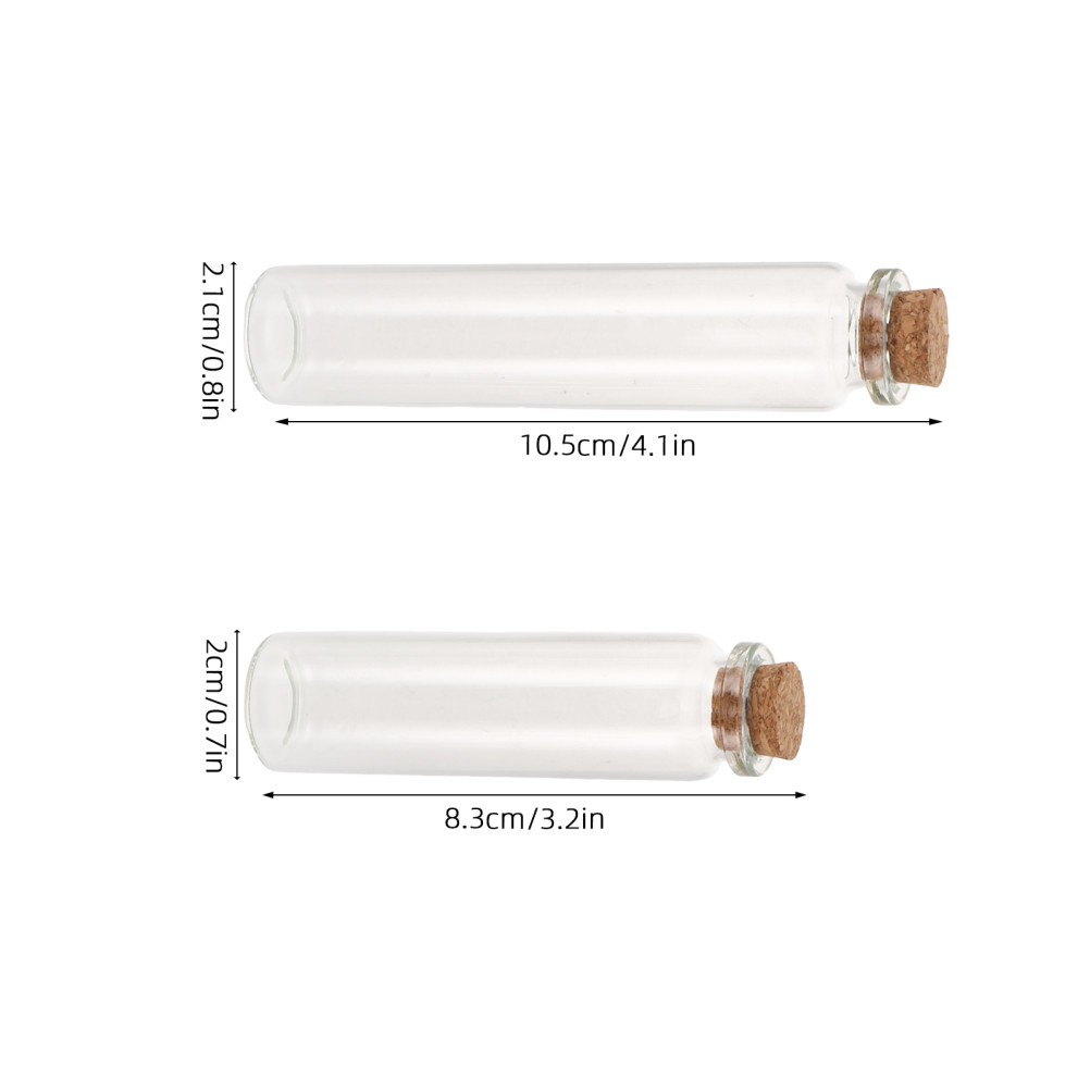 2Pcs Transparent Glass Bottles with Wood for Pet Hair Storage and Memorial