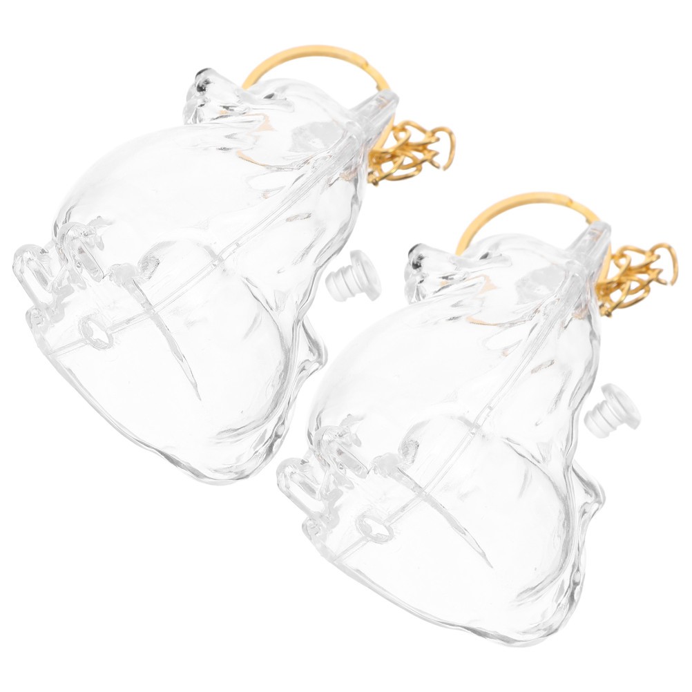 2Pcs Clear Dog Hair Keepsake Boxes Portable Pet Memorial Keychains for Home Use