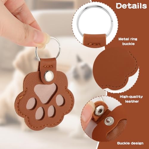 6 Pcs Cat & Dog Hair Keychain, Paw Shaped Keychain, Pet Memorial Gift 6PCS