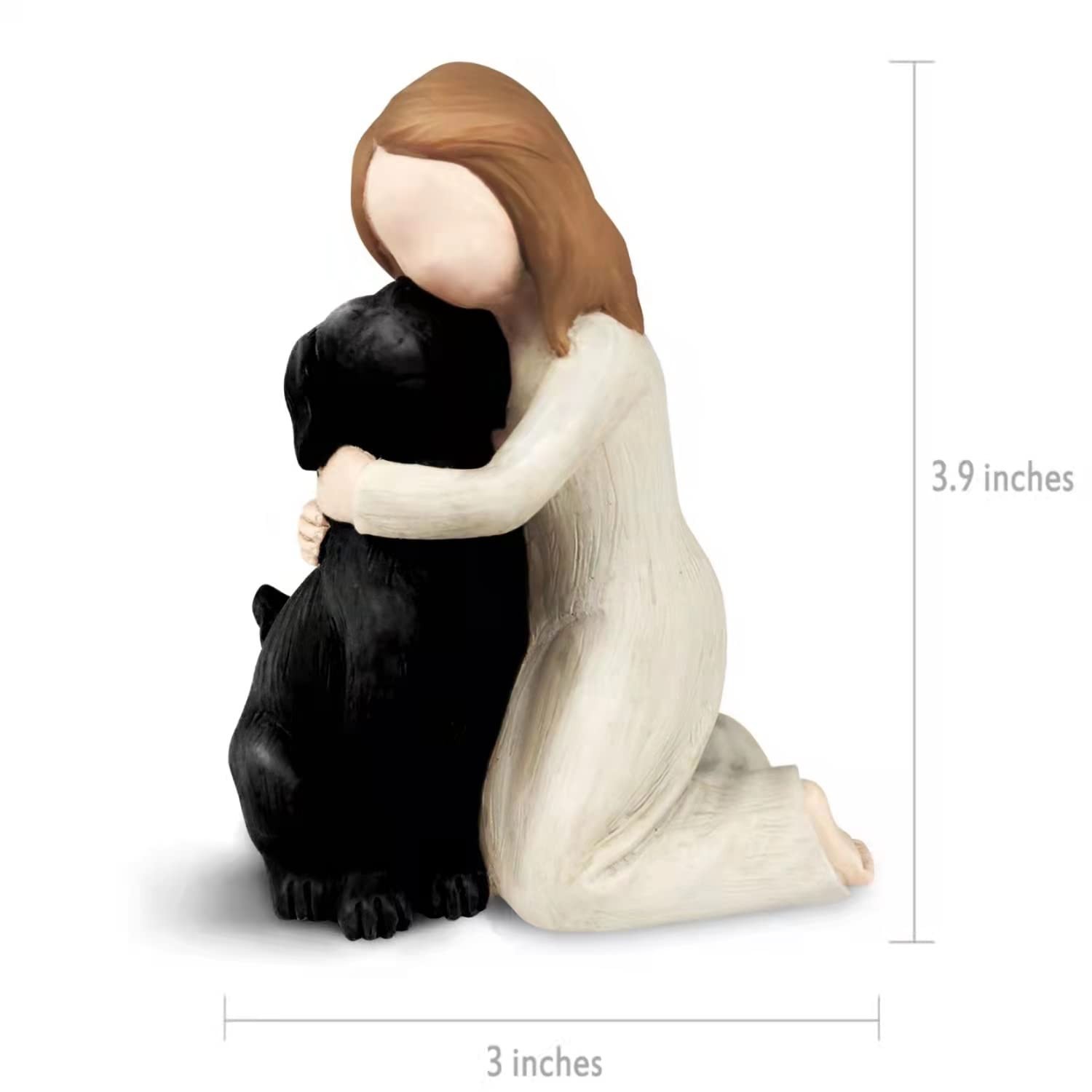 Black Dog Angel Figurines Angel Dog Friendship Memorials for Dog Lovers