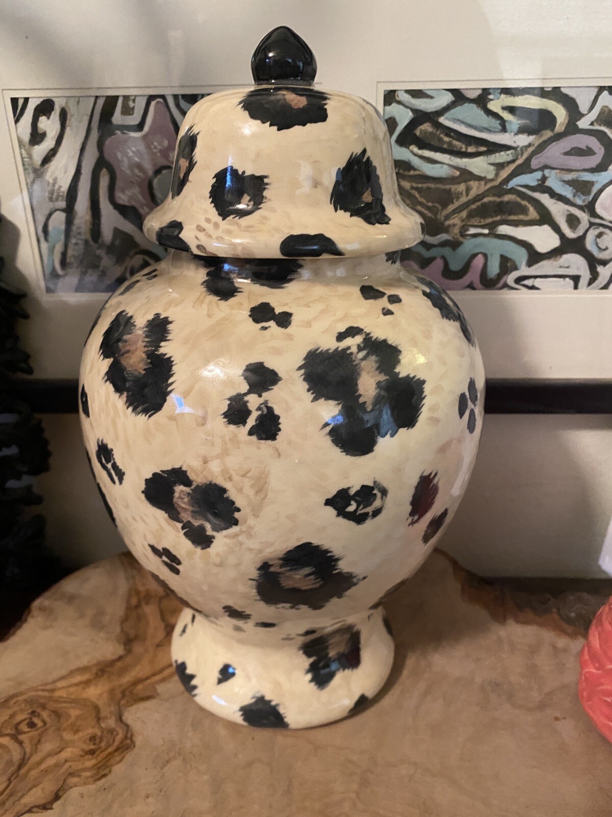 Custom Pet URN 4 your DOG cremation ANY BREED Ceramic Leopard swarovsky crystal