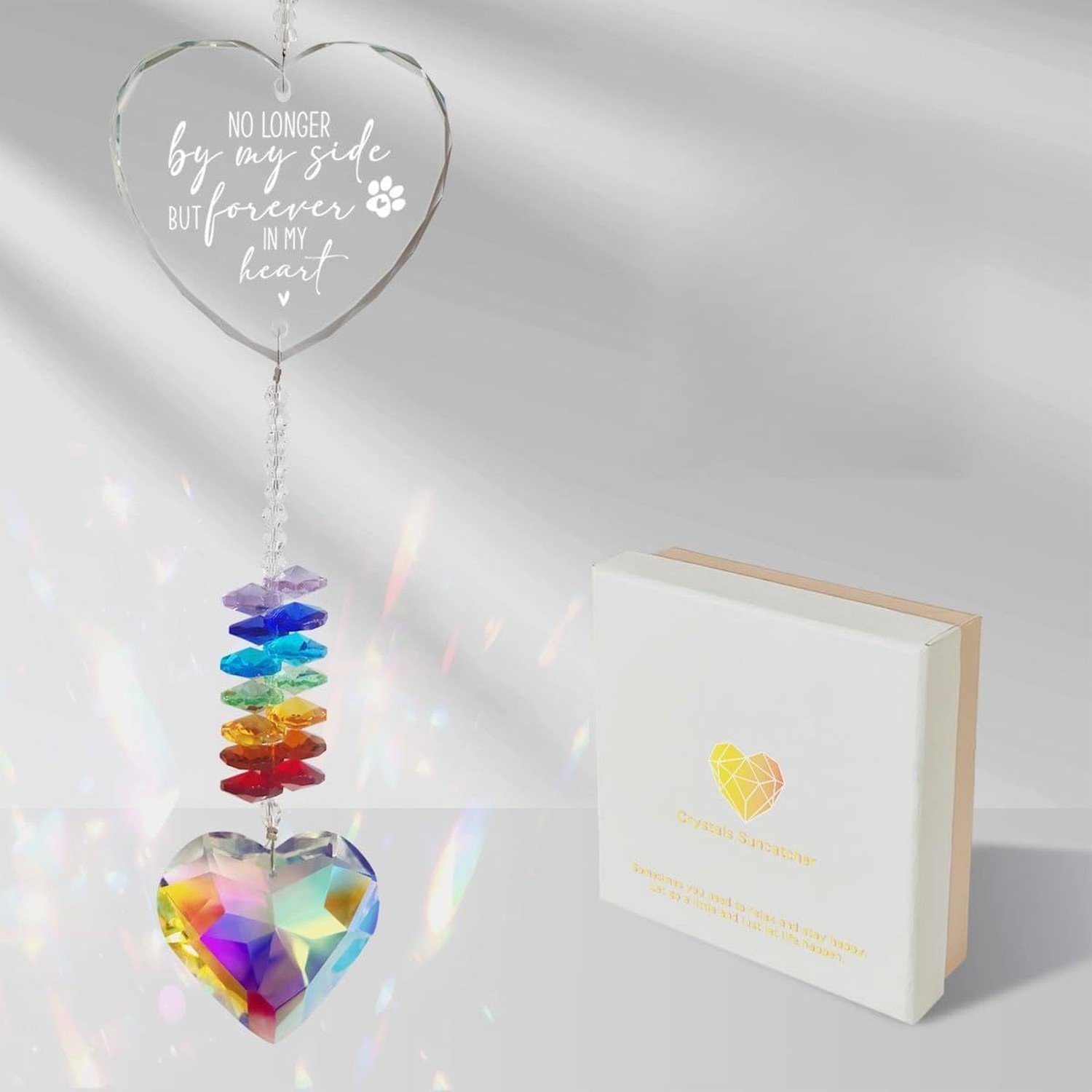 Pet Memorial Crystal Suncatcher, Dog Memorial Gifts, Pet Sympathy Loss of Dog…