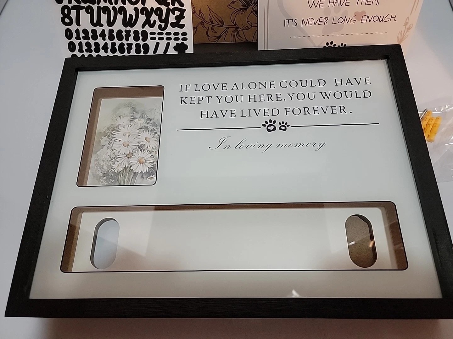 Pet Memorial Collar And Picture Frame Light Up Shadowbox Black Frame New Cat Dog