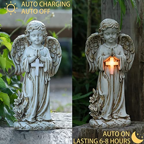Angel Statue for Garden,Solar Angel for Cemetery Angel Garden Statue 08