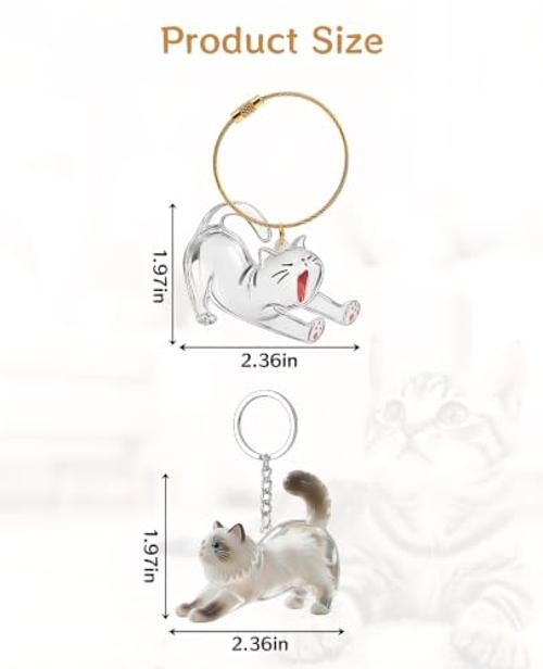 4 PCS Cat Hair Memorial Keepsake – Pet Fur Keychain Collecting Hair for Pet