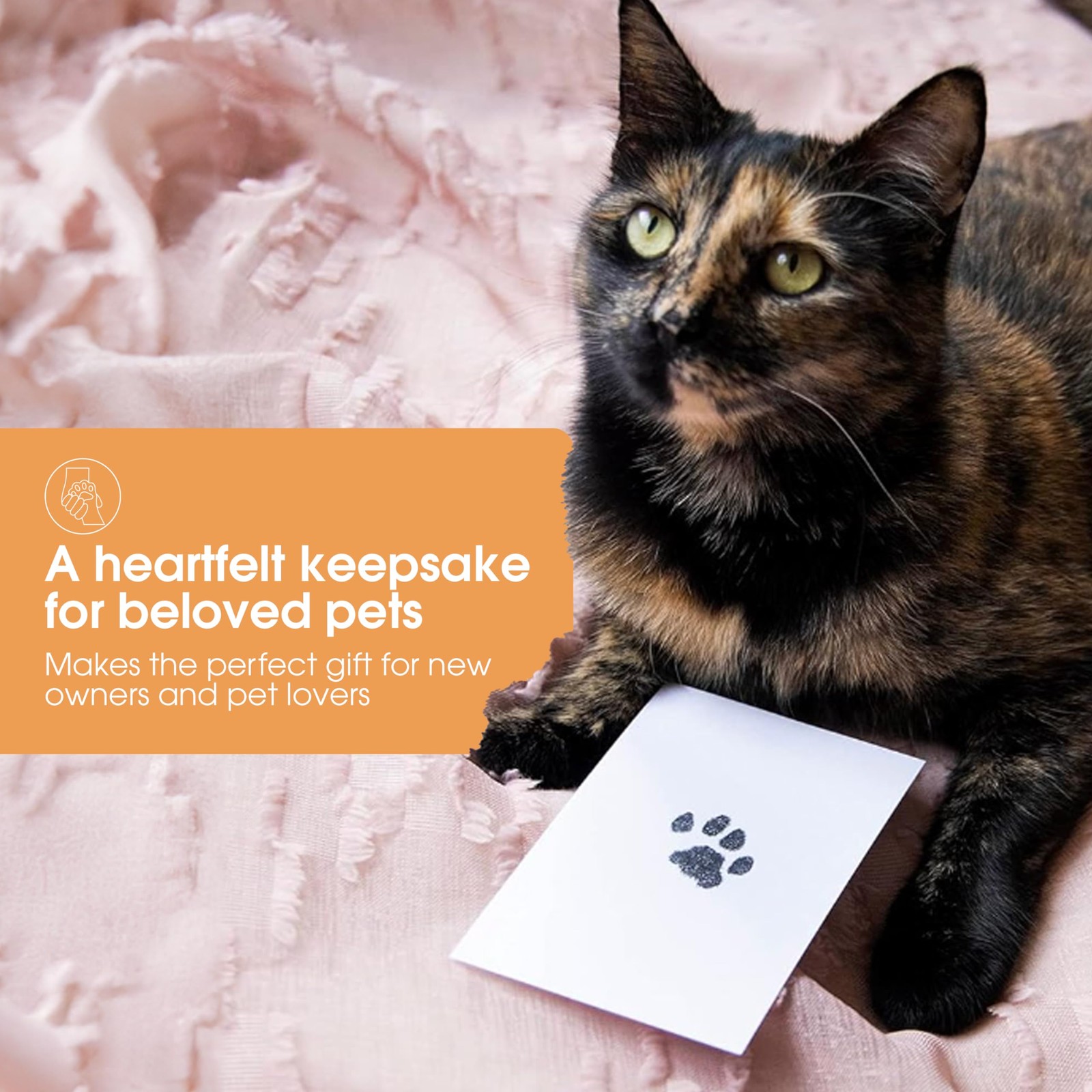 Pearhead Paw Print Clean Touch Ink Pad Kit for Dogs and Cats, Pet Owner Keepsake