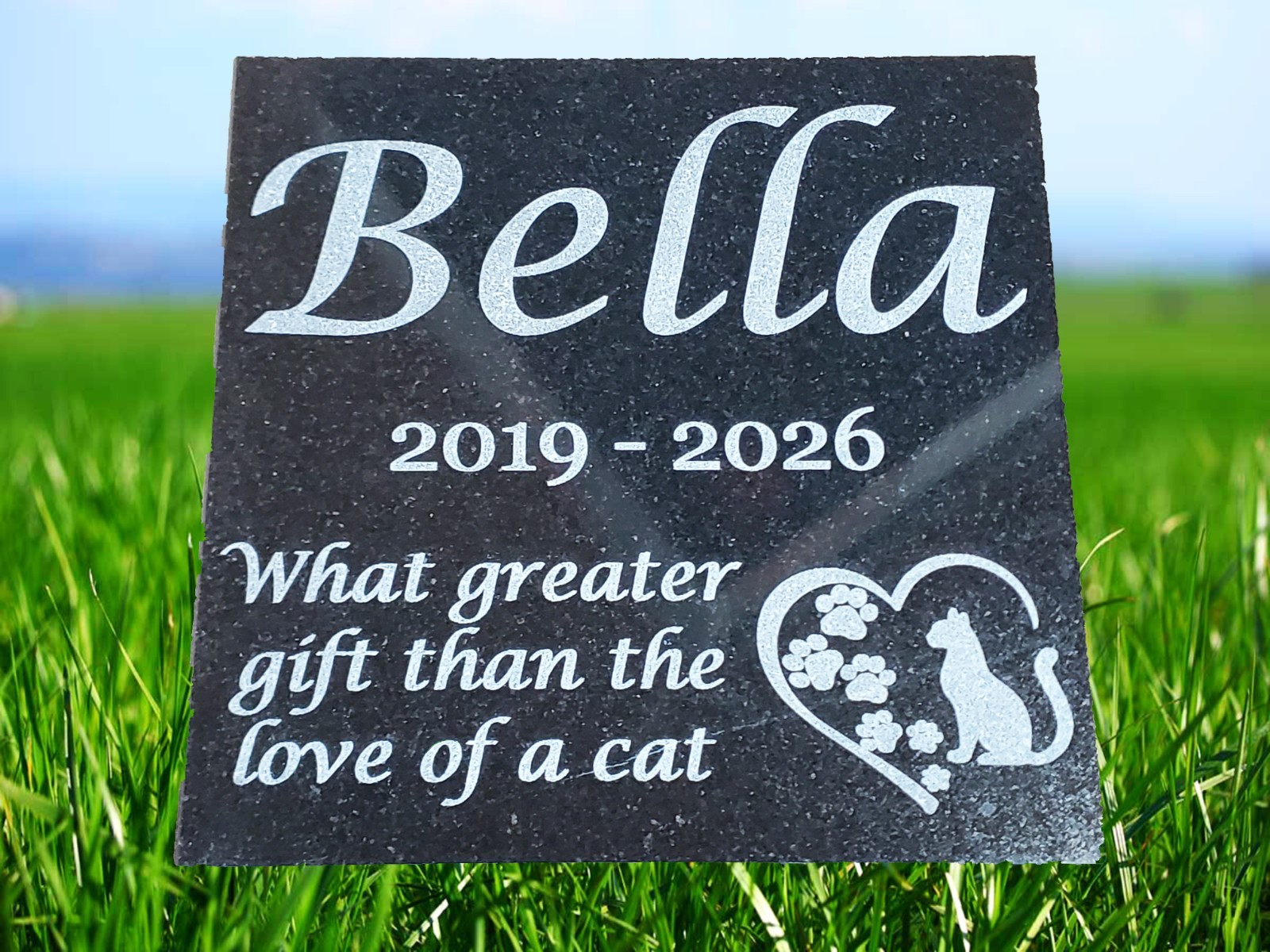 Cat Loss Grave Marker Headstone Garden Pet Memorial Burial Stone Plaque d11