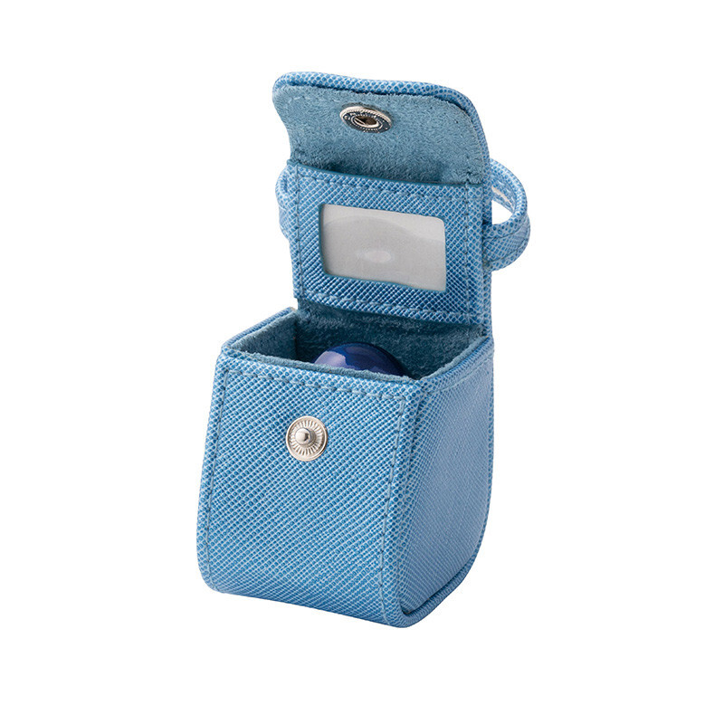 Popo Color:Navy Small Keepsake Urn for Human Ashes Brass with Mini Pouch