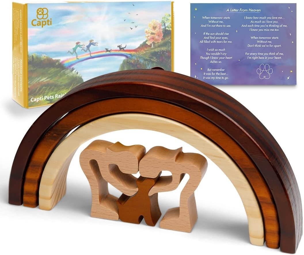 Handcrafted Rainbow Bridge Memorial Gift – Loss of Dog Keepsake for Pet Lovers