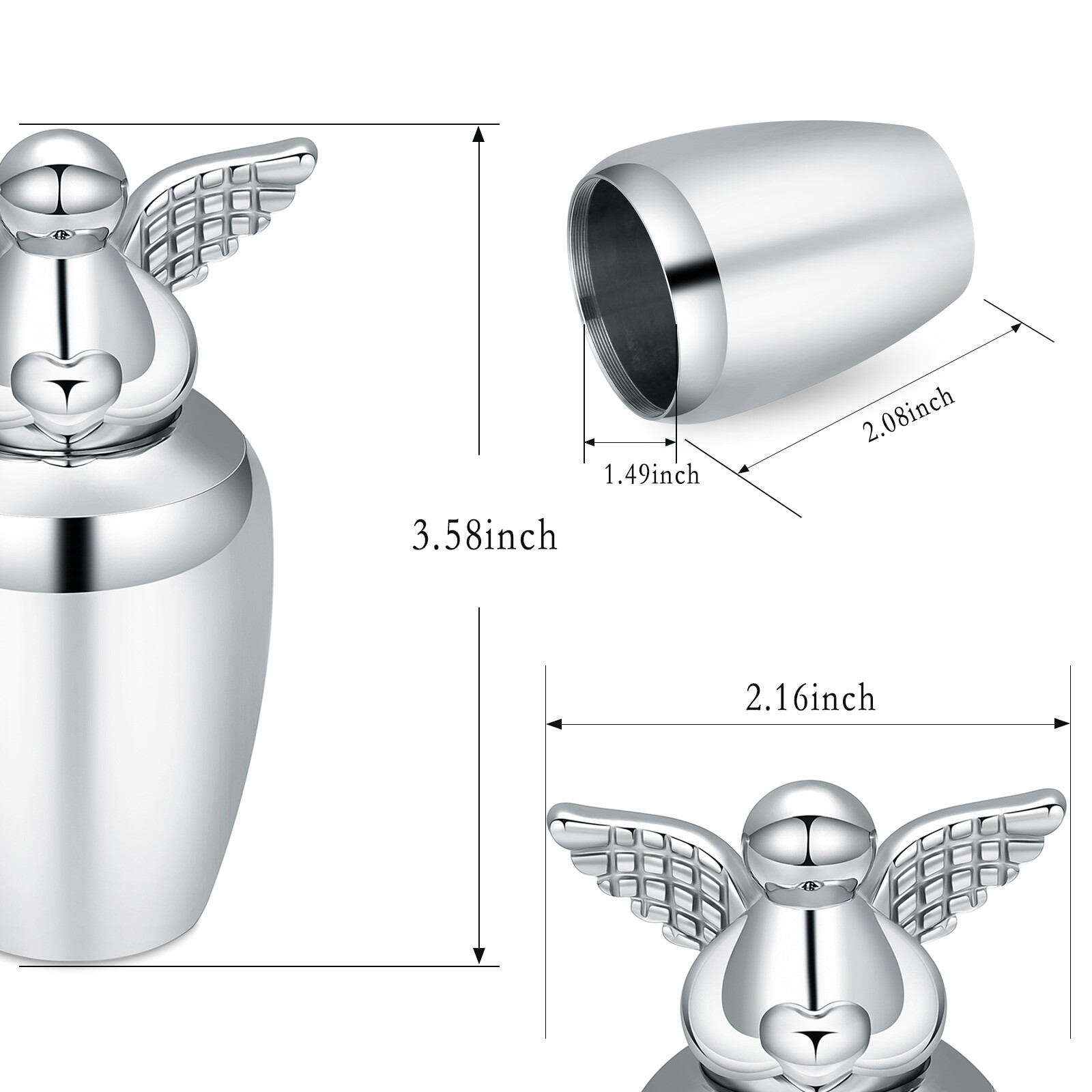 Small Angel Keepsake Urns for Human Ashes Memorial Mini Cremation Urns for Ashes