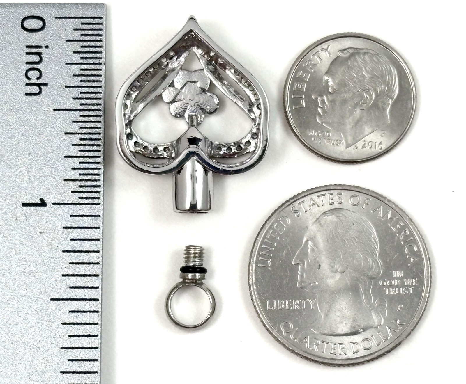 Pet Cremation Pendant Urn Keychain 1″ Key Ring for Ashes Dog Cat Paw Print Cross