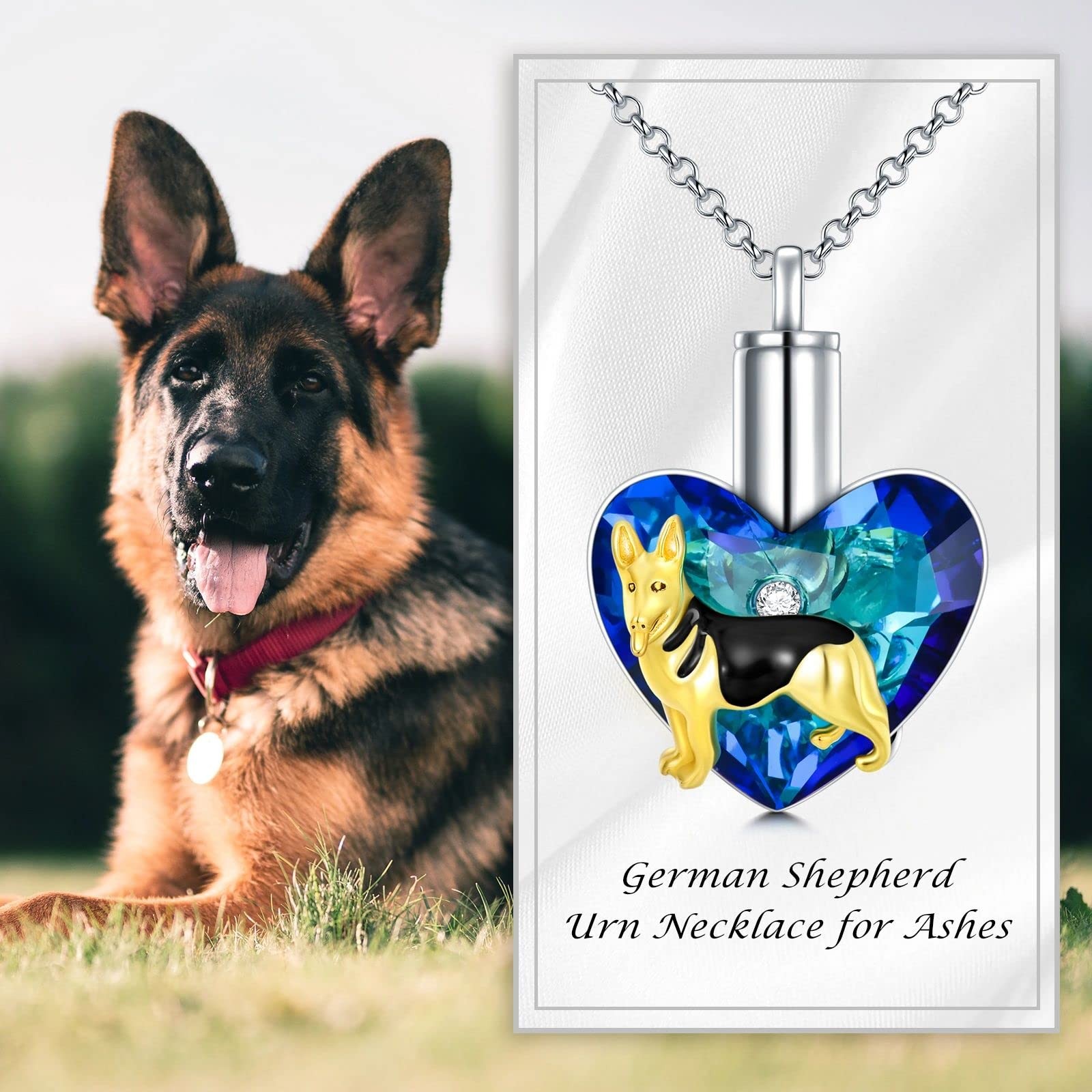 Aoboco Sterling Silver Dog Urn Necklace For Ashes Dog Memorial Keepsake