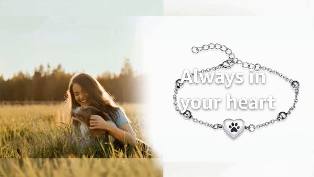 Pet Paw Urn Bracelet for Ashes – Adjustable Heart Cremation Jewelry for Dogs & C