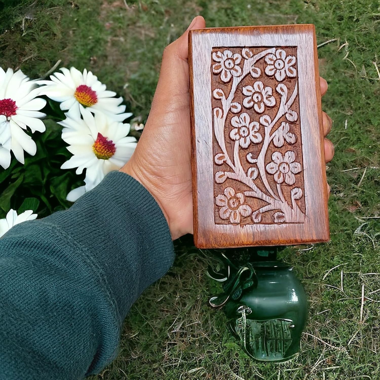 Small Wooden Cremation Rosewood Urn Box for Pet or Human Ashes Keepsake