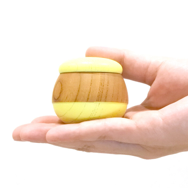 Colon Lemon Yellow Small Keepsake Urn for Human Ashes Zelkova wood