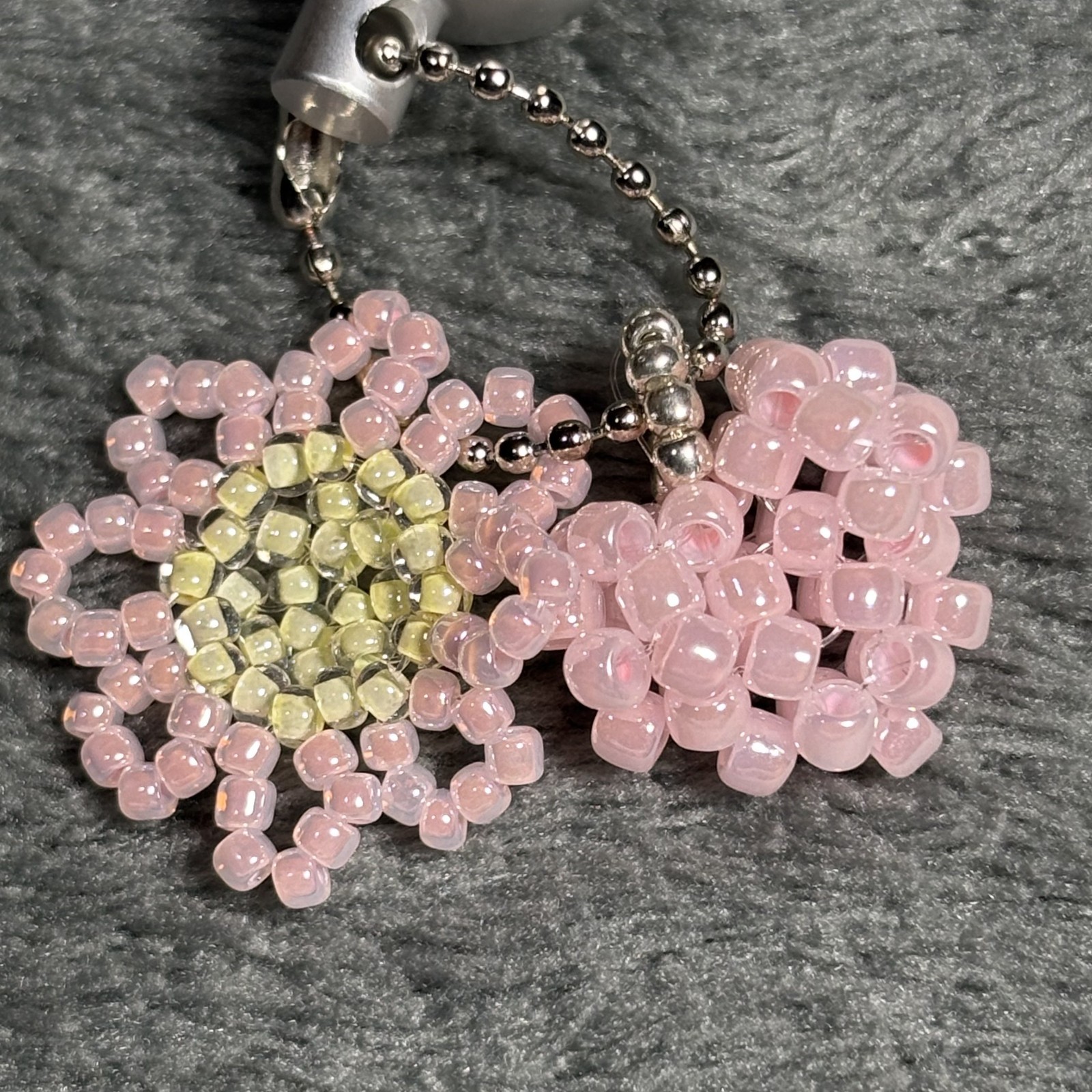 Cremation Ashes Keychain – Cremation Keepsake(pink flowers and pink heart)