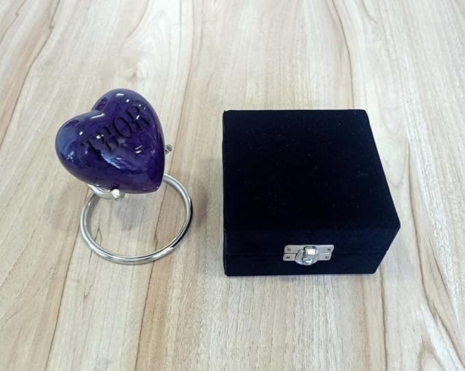 Heart Urn – Small Heart Urn – Purple Shine Mini Urn – Small Urns for Human Ashes