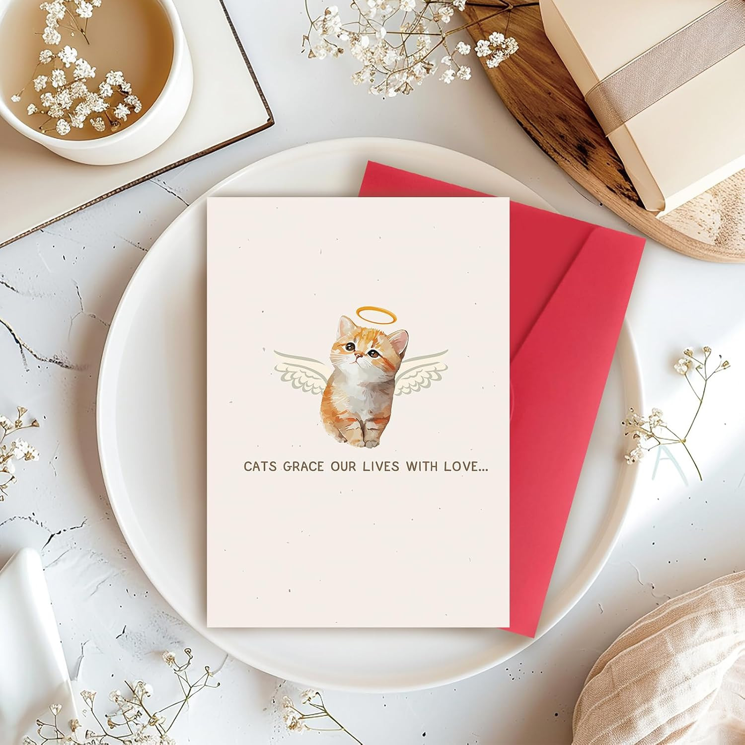 Pet Memorial Gifts for Cats, Loss of Cat Sympathy Card, Kitty Bereavement Sympat